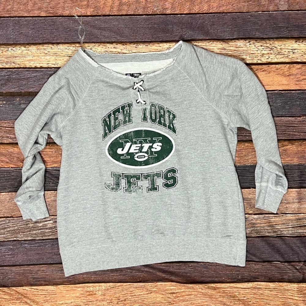New York Jets NFL Football Womens Pullover Retro Style Sweatshirt